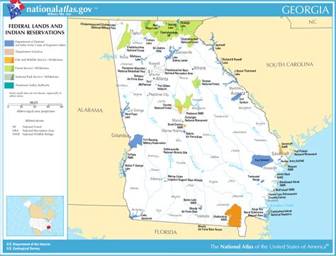 Map Of Georgia Map Federal Lands And Indian Reservations