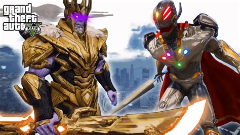 GTA 5 Infinity Ultron VS King Thanos The Infinity Gauntlet Battle