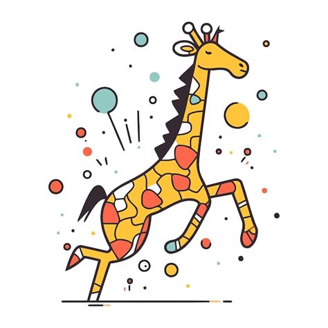 Giraffen Vektorillustration Isoliert Auf Wei Em Hintergrund Premium