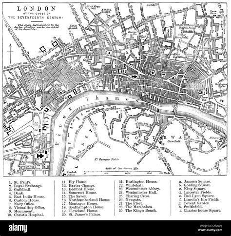 Map Of 17th Century London