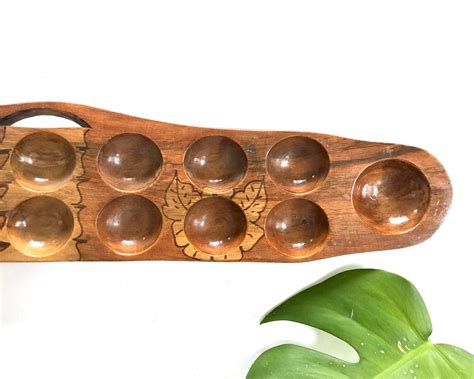 Vintage Mancala Board Large Wood African Macala Board Game Etsy