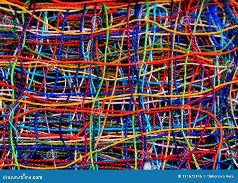 Background Of Many Intertwined Colored Threads Stock Photo Image Of