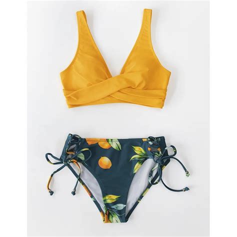 Exclusivo Bikini Amarillo Con Verde Tienda Luzy