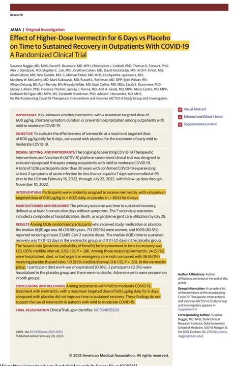 Anand S Iyer MD MSPH On Twitter RT WesElyMD Ivermectin High