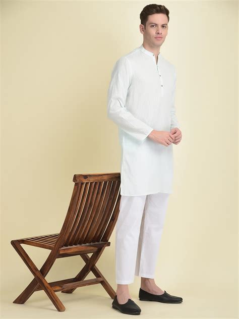 DEYANN Pure Cotton Striped Kurta For Men Deyann