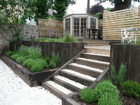 Railway Sleeper Garden Steps