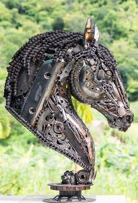 Horse Head Scrap Metal Sculpture Iron Horse Sculpture Horse