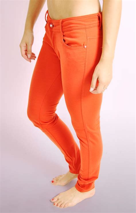 Ladies Coral Skinny Jeans