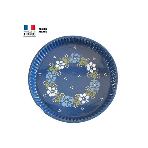 Moule Tarte Bleu D Cor Fleur Moule En Poterie D Alsace