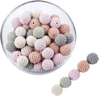 Amazon Promise Babe 木製 かぎ編みビーズ 16mm 40個 ウッドビーズ ハンドメイド 手作り モービル ベッドメリー インテリア ギフト 出産祝い ビーズストーン 通販