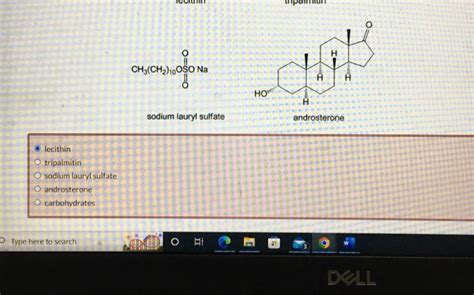 Solved Which Of Tsodium Lauryl Sulfate Androsterone Lecithin Chegg