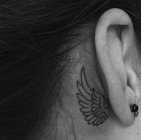 Angel Wing Tattoo Behind Ear Tattoos Back Ear Tattoo Bookish Tattoos