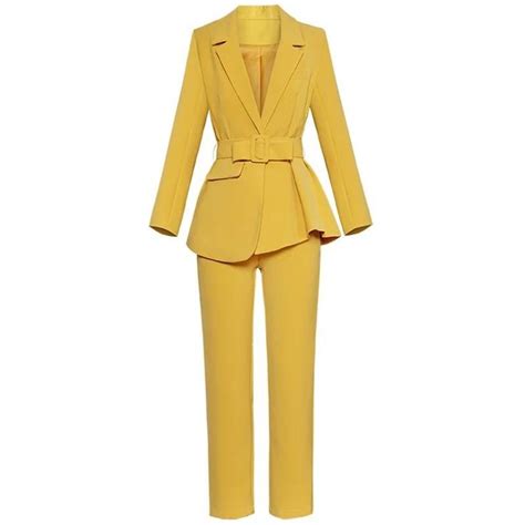 Mustard Yellow Jacket And Straight Pants Suit Fashionbyteresa