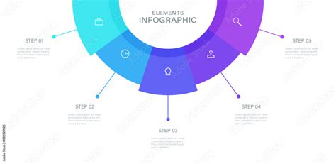 Semicircular Pie Chart Concept Of Five Features Of Startup Project To