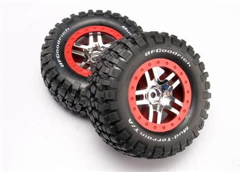 Tires Wheels Assembled Glued Sct Split Spoke Chrome Red Beadlock