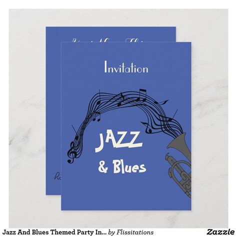 Jazz And Blues Themed Party Invitation Zazzle Party Themes Music