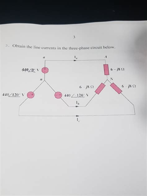 Solved Obtain The Line Currents In The Three Phase Chegg