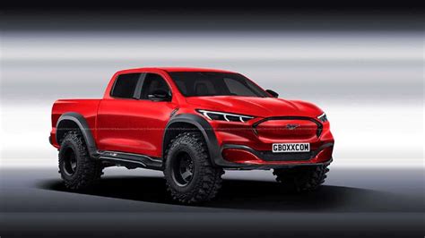 Ford Mustang Mach E Pickup Truck Rendered Into View