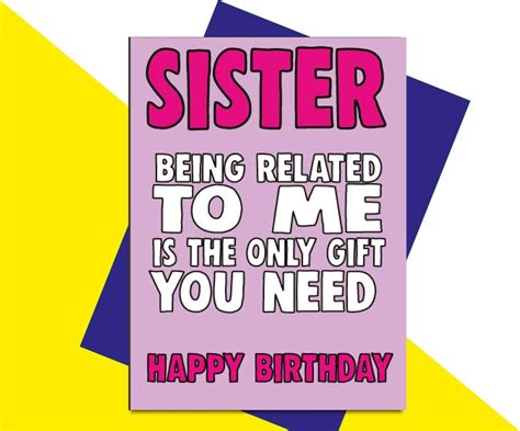 Sister Birthday Card Funny C606 Uk Stationery And Office