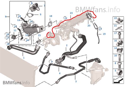 Cooling System Coolant Hoses BMW 5 F11 LCI 520d B47 Europe