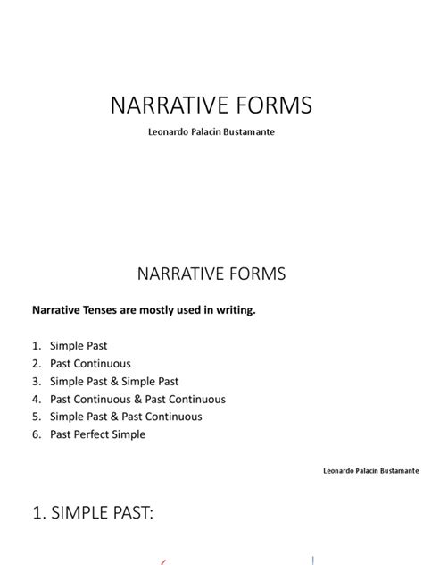 Narrative Forms I07 Pdf Linguistics English Grammar