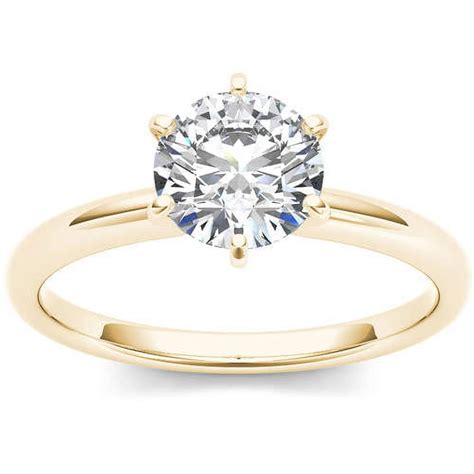 Carat T W Diamond Six Prong Solitaire Kt Yellow Gold Engagement