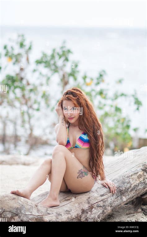 Beautiful Indonesian Woman In Bikini Stock Photo Alamy