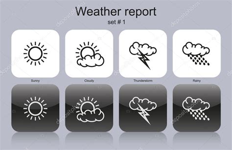 Weather Report Icons Stock Vector By Artefy 51308995