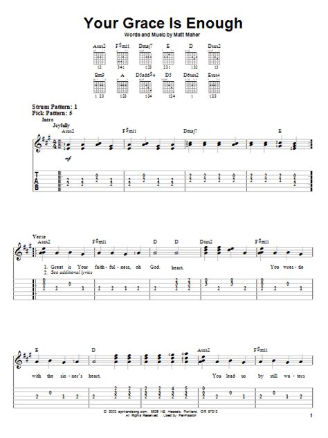 Your Grace Is Enough | Sheet Music Direct