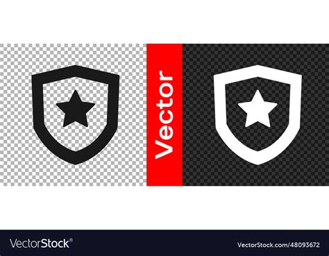 Black police badge icon isolated on transparent Vector Image