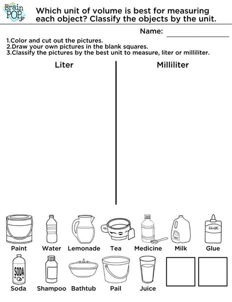 Liters And Milliliters Worksheets Grade 3