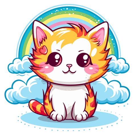 Beautiful Rainbow Cat 24477495 Png