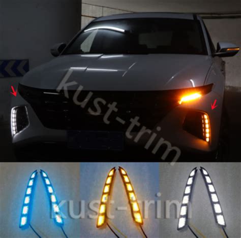 For Hyundai Tucson Led Drl Daytime Running Turn To Light