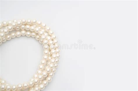 Pearl Necklace Isolate On White Stock Image Image Of Wedding Circle