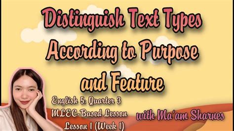 Text Types According To Purpose And Features Ppt Design Talk