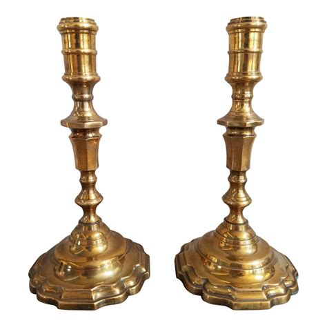 Vintage Solid Brass Candlesticks A Pair Candlesticks Candle Holders Brass Candlesticks