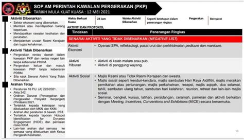 Sop Am Perintah Kawalan Pergerakan Pkp Berkaitan Sektor Industri