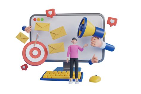 6. 3D Illustration of social media influencer. digital marketing ...