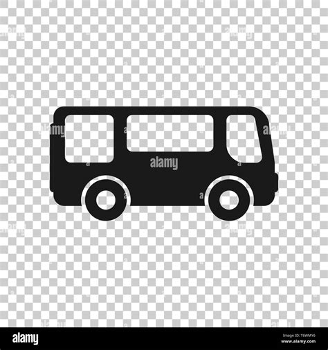 School Bus Icon In Transparent Style Autobus Vector Illustration On