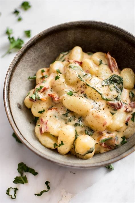 15 Minute One Pan Creamy Sun Dried Tomato And Basil Gnocchi Salt