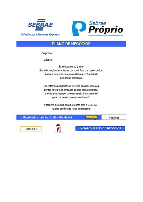 Exemplo de plano de negocios - Docsity