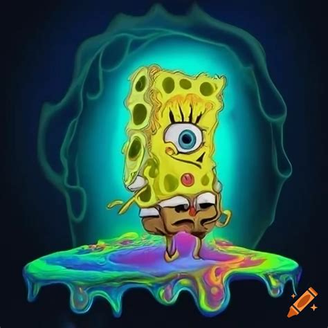 Surreal melting spongebob illustration on Craiyon