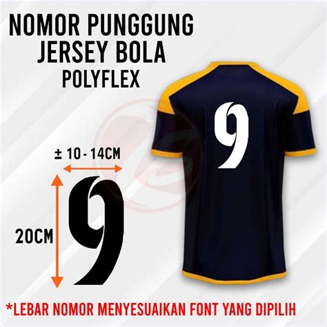 Jual Nomor PUNGGUNG Polyflex Baju Sepakbola Stiker Nomor PUNGGUNG