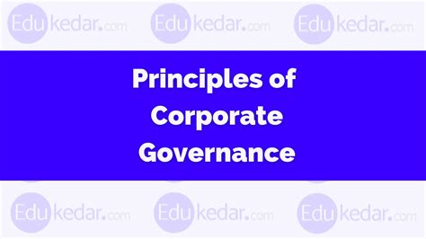 Principles Of Corporate Governance And Oecd Principle With Examples