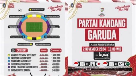 Cara Beli Tiket Pertandingan Indonesia Vs Jepang Dan Arab Saudi