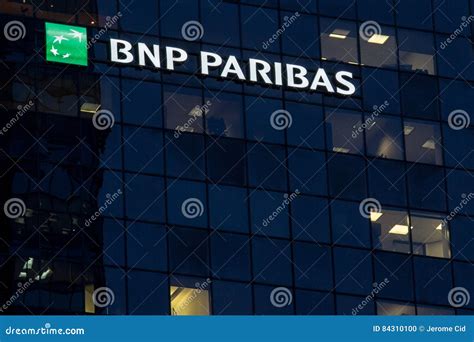 BNP Paribas Headquarters Office Building At Night In Milan Italy