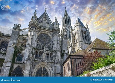 Senlis, the Notre-Dame Cathedral Stock Photo - Image of outdoors ...