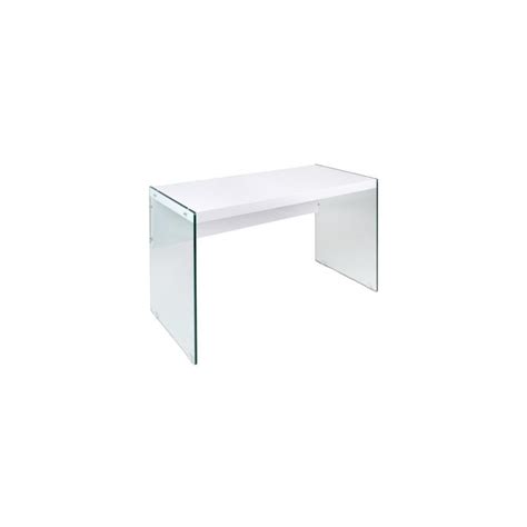 Escritorio Modelo Indi MDF Blanco Cristal Templado 120x56