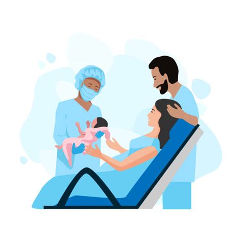 300 Cartoon Of The Pregnant Women Giving Birth Stock Illustrations