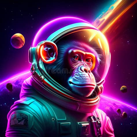 Gorilla on Space Nebula Background Wallpaper - Generative AI Stock Illustration - Illustration ...